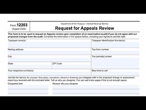 IRS Form 12203 walkthrough (Request for Appeals Review)