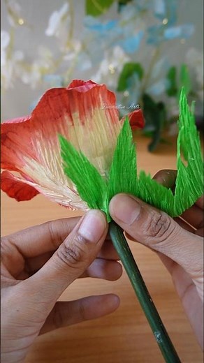 How to Make Aesthetic Rose With Crepe paper/DIY Flower Making Ideas With Paper/#diy #craft #shorts