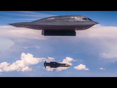 B-2 Spirit Bomber Drops Massive Ordnance Penetrator Bomb