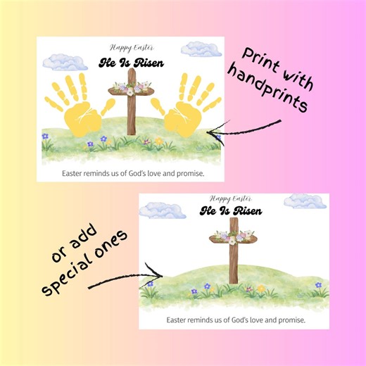 Easter Handprint Craft | Printable Keepsake Template | Kids Easter Activity - Etsy
