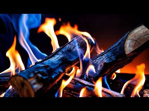🔴 Experience Deep Calm with a 4K Fireplace and Gentle Blue–Orange Flames for Sleep