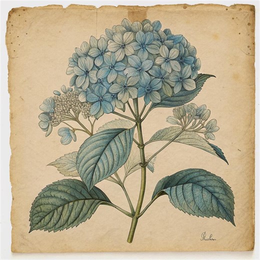 Vintage Blue Botanical Junk Journal Pages, Printable Scrapbook Paper, Blue Flowers Ephemera, Aged Paper, Hydrangea Print, Digital Collage - Etsy