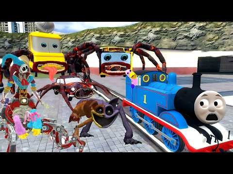 Building a Thomas Train Chased By New Bus Eater Family & Prototype Poppy Playtime Chapter 5 (GMod)