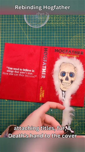 Creating the cover for Hogfather #BookBinding #Workshop #Making #Rebind #Crafts