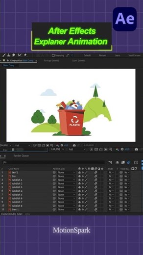 Waste Plastic Trash Bin Animation After Effects Tutorial