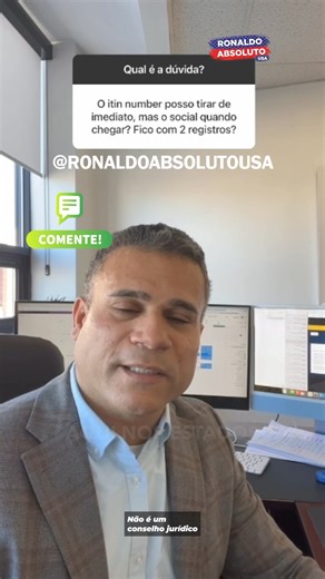 A questão de possuir um Itin Number e o Social Security não tem muita ligação. O Itin Number, a pessoa documentada ou não aqui nos EUA, ela pode solicitar na contabilidade o seu Itin Number para pagar os impostos do país. Já o social security só é obtido por meio de um caso jurídico ou um visto que irá garantir a ele e o Green Card, pois ele serve como um CPF americano. | Ronaldo Absoluto USA