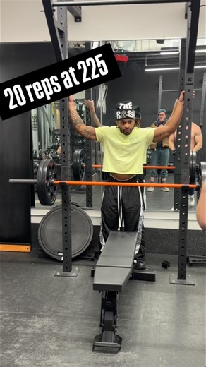 Alex Folacci 🗽Personal Trainer NYC | Little challenge for max reps at 225. He did 14, so I had to do 20! I weigh only 185 lbs right now, lifetime natural drug free athlete,... | Instagram