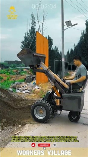 Mini Loader Material Dump — Efficient and Powerful! #constructioninnovation #workersvillage