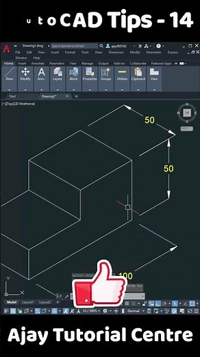 Autocad Tips- 14 || Isometric Drawing with dimension | #autocadtips #shots