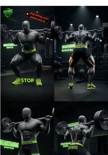 ❌Stop letting your knees cave in❌ If your knees are collapsing inward, your feet are all over the place, and you're just dropping the weight -- your quads are doing absolutely nothing. Drive your knees out over your toes. Keep your chest up and your back tight. Control the descent. Push through the floor on the way up. That's how you build legs that actually look like legs. If you want real results, grab the FREE 4-Day Workout Plan -- link in bio. https://linktr.ee/digitalbeastmode #BeastModeDig