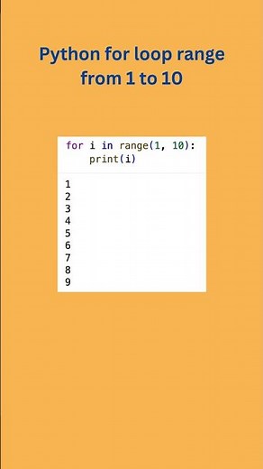 Python for loop 1️⃣ to 🔟 explained in 30 seconds
