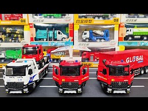 Miniature Diecast Truck of Flat Bed Truck, Wing Box Truck and Container Truck | Review Toys 🚚