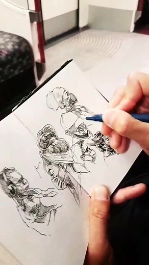 drawing people on trains pt 17 #mrleelives #drawingpeopleontrains #speeddrawing #speeddraw #peoplewatching #drawing #art #londoner #livedrawing #tube