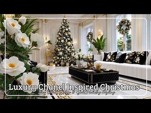 Luxury Chanel Inspired Christmas Tree Black, White & Gold Holiday Styling