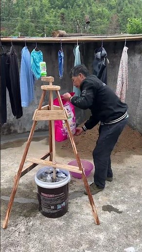 Rural Hand-Cranked Wooden Washer 🏠
