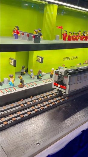 Lego Mini Hong Kong MTR Train in Wan Chai Station!! 樂高迷你港鐵灣仔站!! #shorts #lego #train #hongkong