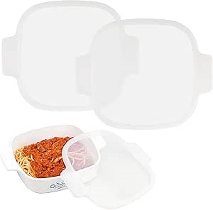 3PCs Silicone Replacement Lids for Corningware A-1-B and A-1.5-B Casserole Glass Dish, Square Bowl Covers for Corningware Stovetop, Microwave, Dishwasher, Freezer Safe (Container NOT Included)