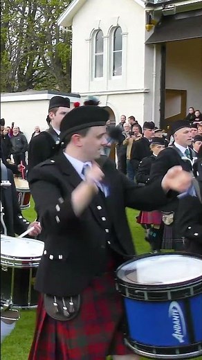 #drummajors lead massed #pipesanddrums #march playing Green Hills at Inverness #scotland #shorts