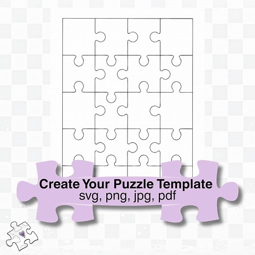 Make Your Own Puzzle 20 Pieces Puzzle Template PNG SVG Pdf Jpg Create Your DIY Jigsaw Printable Blank Puzzle Clipart Template - Etsy