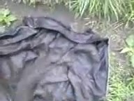 my wife’s old torn leather coat. I often put it on and went fishing in it, wallowing in it in the mud. My wife really liked when I sprayed him with mud from behind, put it on and walked like that | Muddy Jacket