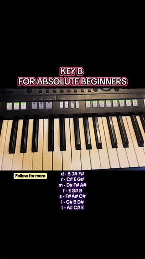 Beginner chords for the Key of B #PianoLesson #fyp #uktiktok #ukmusic #Europe