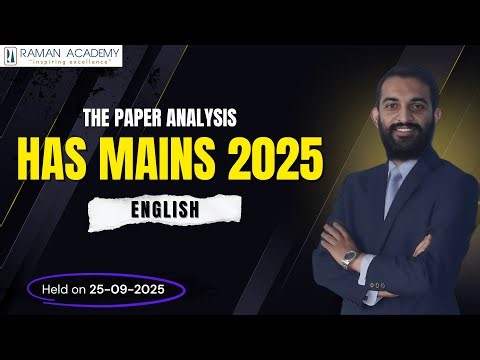 HPAS Mains 2025: English Paper Analysis & Strategy | HAS Mains | Raman Academy