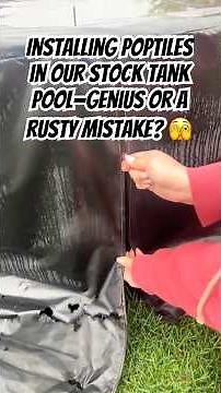 Installing poptiles in our stock tank pool—genius or a rusty mistake? 🫣