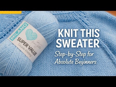 💐How to Knit a Raglan Sweater Top-Down | Step-by-Step Tutorial for Beginners