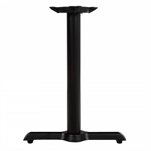 Lancaster Table & Seating Cast Iron 5" x 22" Black 3" Standard Height End Column Table Base with Self-Leveling Feet