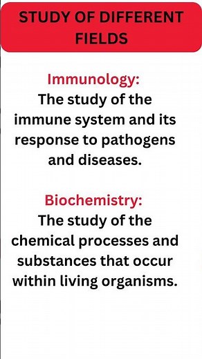 STUDY OF DIFFERENT FIELDS | Branches of science 🚑
