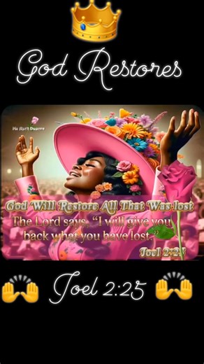 April Dupree on Instagram: "❤️God will restore✝️You can recover all✝️Joel 2:25 is a promise from God to restore, compensate, and repay for the years of devastation caused by locusts (representing judgment), promising to make up for lost time and produce, resulting in abundance, satisfaction, and the removal of shame. Key Aspects of Joel 2:25: Context: Following a severe plague of locusts that destroyed crops (symbolizing God's judgment), the people are called to repentance. In return, God promis