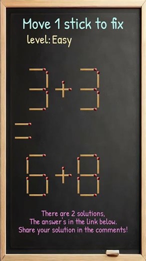 Matchstick Brain Teaser: Move One Stick to Fix #482ep4