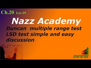 Duncan multiple range test, LSD test simple and easy discussion ch 20 Lec-19