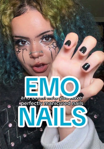 don’t look crusty look CUNTY #blackpolish #nails #emo #athome #tutorial