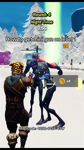 🔫 MINIGUN CODE DROP 👇#WinterZombieSurvival #UEFN #fortnite #Shorts #indiedev