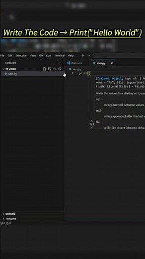 Day 1 of my Python journey 💻✨Started with Hello World! Let’s see how far I go 🚀 #Python #coding