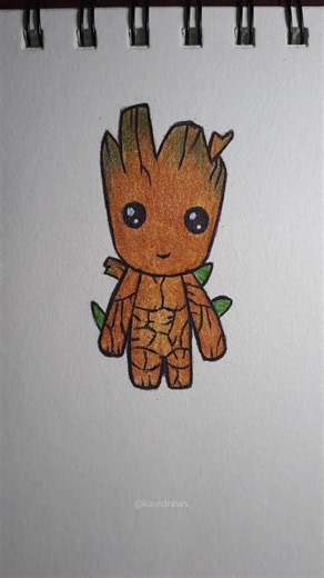 How to draw Cute Groot 💚✨️