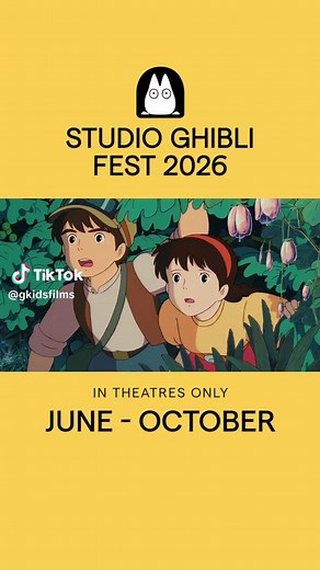 Tickets are now on sale for Studio Ghibli Fest 2026! ✨ Seven iconic classics return to theatres, including anniversary screenings for SPIRITED AWAY, ONLY YESTERDAY, TALES FROM EARTHSEA & more. Get tickets at the link in bio! @fathomentertainment