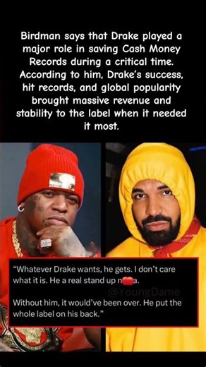 Birdman Admits Drake SAVED Cash Money Records When They Were Struggling! #drake #birdman #shorts