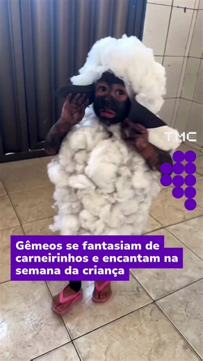 Lala e Gugu: fantasias combinando de Shaun, o Carneiro para a Semana da Criança