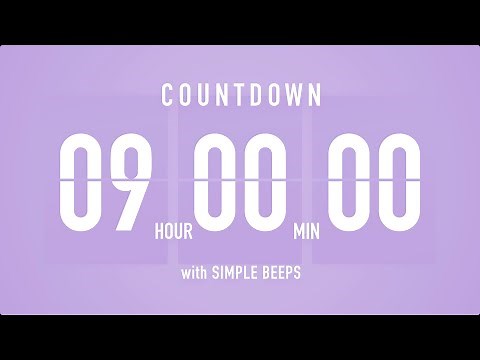 9 Hour Countdown Timer ⏳ Flip Clock with Bell Alerts 💜🔔