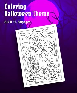 Ausmalbilder vom Schloss Magical Halloween Theme 22x28cm, 80 Seiten PDF - Etsy.de