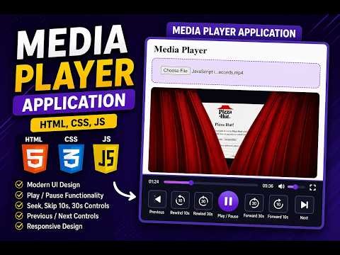 Complete Media Player App | HTML CSS JavaScript Project 2026
