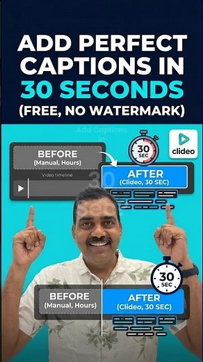 Add Perfect Captions to Videos in 30 Seconds (Free No Watermark) #clideo #captions #subtitles #srt
