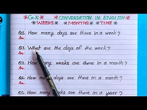 gk weeks months times | how many days are there in a week | how many months are there in a year