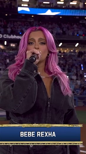 Bebe Rexha with a stunning performance of the U.S. national anthem ahead of #WorldSeries Game 2 🇺🇸 | MLB