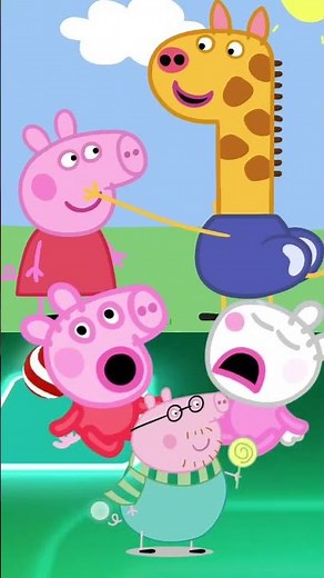 Peppa Pig and Gerald Giraffe Head Swap Peppa Animation -Tiles Hop #funny #peppapig #shortvideo