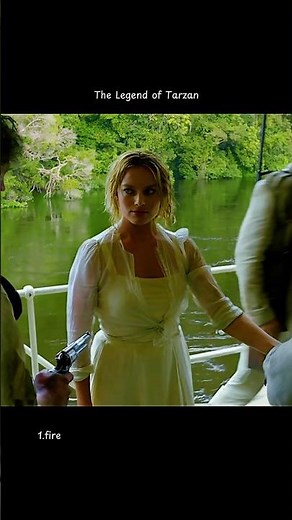 Margot Robbie Jungle Escape 💥 The Legend of Tarzan Best Scene 🦛 #shorts #movie #film