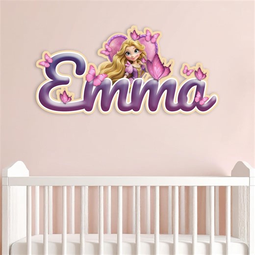 Personalized Disney Princess Name Sign, Custom Wooden Name Letters for Baby Girl Nursery and Kids Room Wall Decor - Etsy