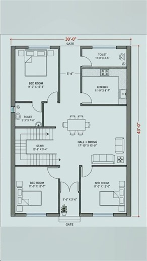 30x43 house design//30x43 house plan//floor plan#shorts #shortsfeed#short